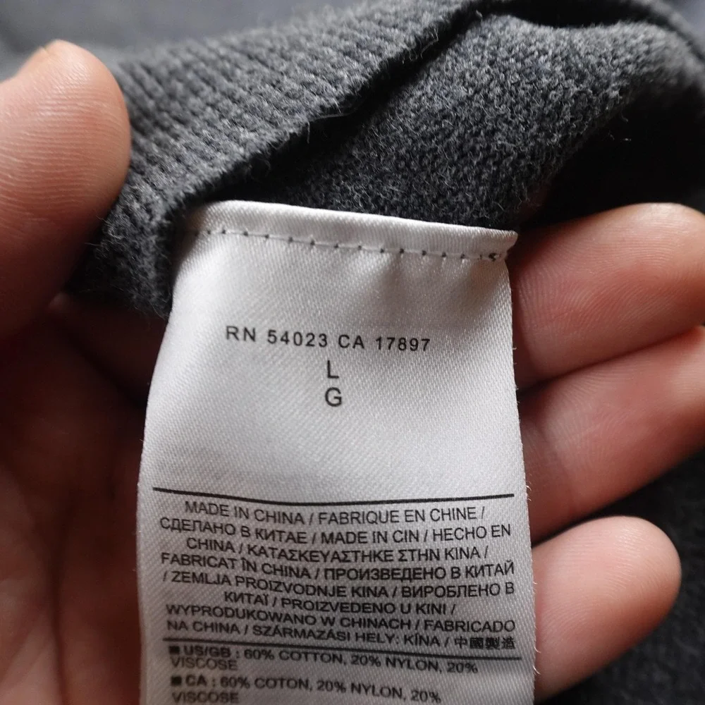 Banana Republic Sweater Mens L Gray Knit 1/4 Zip Mock Neck Pullover Sweatshirt‎